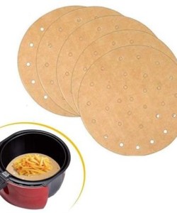 100 Adet  Air Fryer Pişirme Kağıdı Tek Kullanımlık Hava Fritözü Yuvarlak Delikli Model