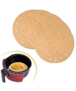 100 Adet  Air Fryer Pişirme Kağıdı Tek Kullanımlık Hava Fritözü Yuvarlak Delikli Model