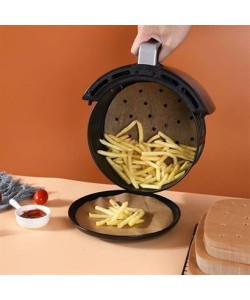 100 Adet  Air Fryer Pişirme Kağıdı Tek Kullanımlık Hava Fritözü Yuvarlak Delikli Model
