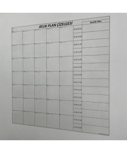 BUFFER® Aylık Planlayıcı Manyetik Duvar Stickerı Takvim Plan Çizelgesi