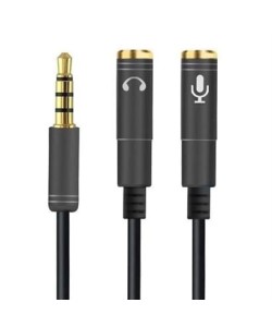 BUFFER® 1 Erkek 2 Dişi 35 mm Kulaklık ve Mikrofon Ayırıcı Çoklayıcı  Aux Kablo