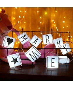 BUFFER® 10lu Lightbox Işıklı Harf Mesaj Panosu Dekoratif  Harf Işık Zinciri