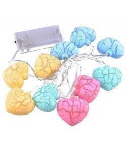 BUFFER® 10lu Renkli Kalp Şeklinde Dekoratif Dolama Led Aydınlatması