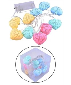 BUFFER® 10lu Renkli Kalp Şeklinde Dekoratif Dolama Led Aydınlatması