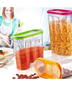 BUFFER® 2 Kapaklı Ölçekli Erzak Kuru Gıda Saklama Kutusu Kabı - 1,7 Litre - SA935