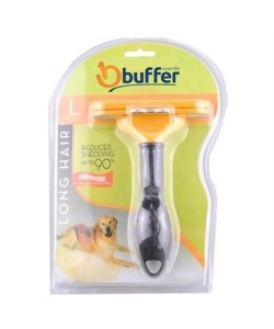 BUFFER® 23 KG Üzeri Uzun Tüylü Köpekler İçin Tüy Toplayıcı Ergonomik Tarak