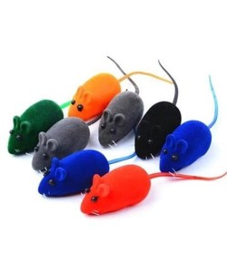 BUFFER® 2li Evcil Hayvan Eğitim Sevimli Elastik Kedi Fare Yakalama İnteraktif Sesli Eğitim Oyuncağı