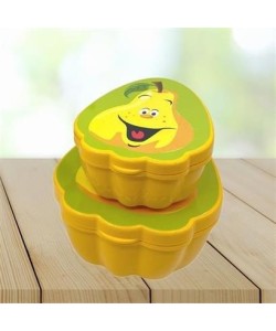 BUFFER® 2'li İç İçe Geçebilen Armut Model Saklama ve Beslenme Kabı Seti (550 ml + 250 ml)