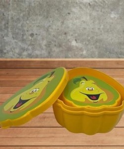 BUFFER® 2'li İç İçe Geçebilen Armut Model Saklama ve Beslenme Kabı Seti (550 ml + 250 ml)