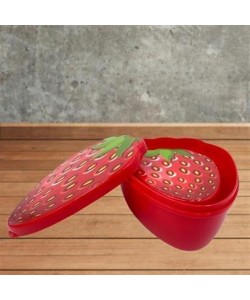 BUFFER® 2'li İç İçe Geçebilen Çilek Model Saklama ve Beslenme Kabı Seti (550 ml + 250 ml)