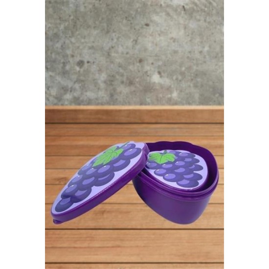 BUFFER® 2'li İç İçe Geçebilen Üzüm Model Saklama ve Beslenme Kabı Seti (550 ml + 250 ml)