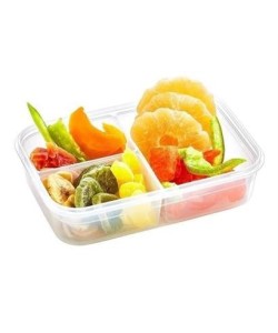 BUFFER® 3 Bölmeli Kilitli Kapaklı 1 Litre Erzak Saklama Kabı LC-510