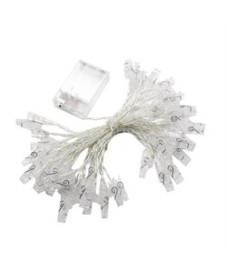 BUFFER® 3 Metre 20li Led Işıklı Dekoratif Fotoğraf Askılığı Mandalları