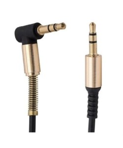 BUFFER® 35 Mm Metal Başlıklı Erkek/Erkek  L Uçlu Jack Girişli Aux  Stereo Ses Aktarma Kablosu
