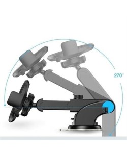 BUFFER® 360 Derece Dönen Torpido Üstü Uzunluk Ayarlamalı Vantuzlu Teleskopik Araç Telefon Tutucu