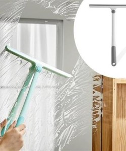 BUFFER® 360 Derece Döner Başlıklı Cam Sil Çok Amaçlı Pratik Cam Ayna Fayans Silme Aparatı