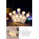 BUFFER® 3D Dekoratif Pilli Kraliçe Tacı Model Led Masa ve Gece Lambası