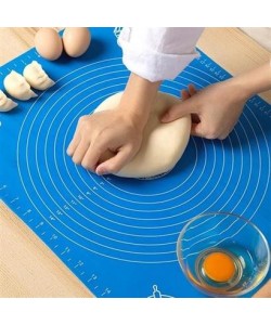 BUFFER® 40*50 cm Silikon Ölçekli Kullanımı Kolay Hamur Açma Matı Ekmek Mantı Makarna Hamuru Yoğurma