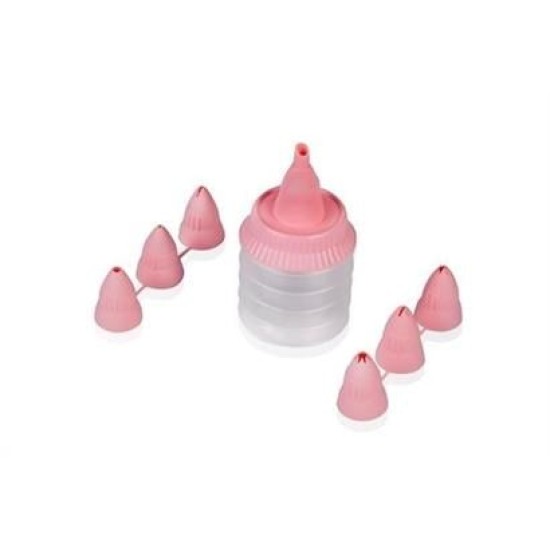 BUFFER® 7 Başlıklı Mutfak Pasta Krema Sıkma Süsleme Pompası Aparatı Seti