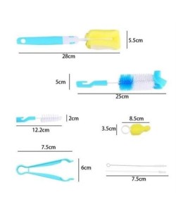 BUFFER® 7 Parça Biberon Uzun Kavanoz Termos Suluk Sürahi Yağ Şişe İçi Temizleme Fırçası Aparatı Seti