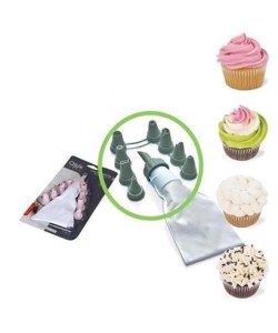 BUFFER® 9 Başlıklı Pasta Süsleme Krema Torbası Dekoratif Kek Krema Poşeti