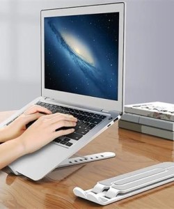 BUFFER® Ayarlanabilir Plastik Dizüstü Destek Tabanı Katlanabilir Taşınabilir Laptop Sehpası Yükselti