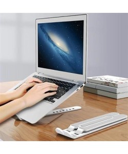 BUFFER® Ayarlanabilir Plastik Dizüstü Destek Tabanı Katlanabilir Taşınabilir Laptop Sehpası Yükselti