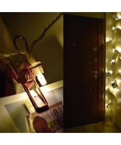 BUFFER® Bakır Renkli Led Işıklı Fotoğraf Asma Işık Süsleme Mandalları