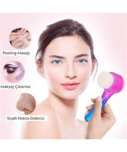 BUFFER® Çift İşlevli Renkli Cilt Yüz Temizleme Fırçası Peeling Masaj Etkili Gözenek Temizleyici Alet