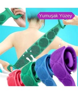 BUFFER® Çift Taraflı Banyo Hamam Lifi Silikon Masajlı Yumuşak Duş Lifi Uzun Ömürlü Hazır Banyo Keses