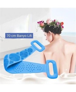 BUFFER® Çift Taraflı Banyo Hamam Lifi Silikon Masajlı Yumuşak Duş Lifi Uzun Ömürlü Hazır Banyo Keses