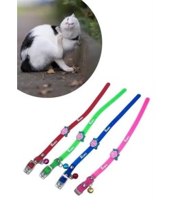 BUFFER® Çıngıraklı Zilli Sevimli Renkli Slikon Kedi Köpek Boyun Tasması