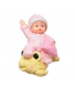 BUFFER® Decotown Hediyelik Sevimli Pembe Bebek Biblo Polyester Süs Eşyası