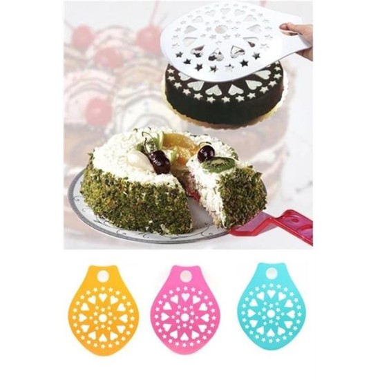 BUFFER® Dekoratif Desenli Pasta Süsleme Şablonu ve Pasta Taşıma Aleti