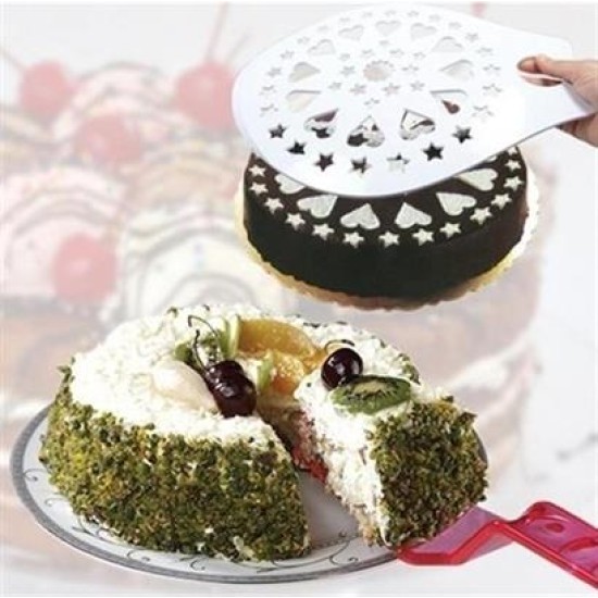 BUFFER® Dekoratif Desenli Pasta Süsleme Şablonu ve Pasta Taşıma Aleti