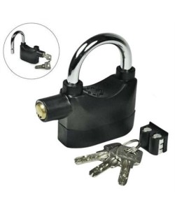 BUFFER® Desibel Siyah Alarmlı Çok Fonksiyonlu Ekstra Güvenlikli Kare Asma Dolap Kilidi