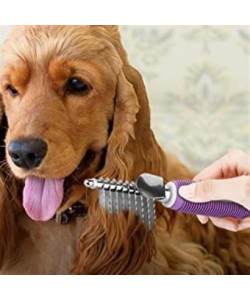 BUFFER® Düğüm Açıcı Pet Fırçası Emniyetli Uzun ve Çelik Dişli Kedi Köpek Tüy Kıtık Açma Tarağı