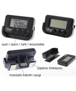 BUFFER® Ev ve Araç Tipi Dijital Saat Kronometreli Alarmlı Pilli Saat