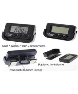 BUFFER® Ev ve Araç Tipi Dijital Saat Kronometreli Alarmlı Pilli Saat