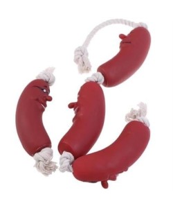 BUFFER® Evcil Hayvanlar İçin Eğitici 4 Adet Sevimli Oyuncak Sosis