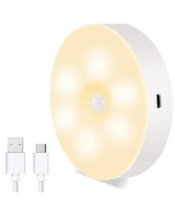 BUFFER® Hareket Sensörlü Usb Şarjlı Spot Lamba Mıknatıslı ve Yapışkanlı Gün Işığı Renk Led