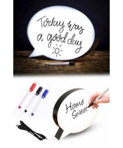 BUFFER® Kalemle Yazılabilen Konuşma Balonu Görünümlü Işıklı Mesaj Panosu