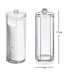 BUFFER® Kapaklı Makyaj Pamuğu Düzenleyici Organizer Şeffaf Pamukluk