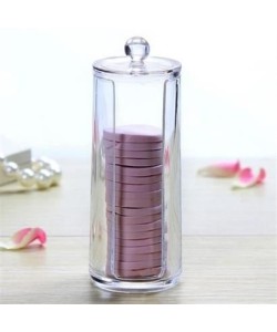 BUFFER® Kapaklı Makyaj Pamuğu Düzenleyici Organizer Şeffaf Pamukluk