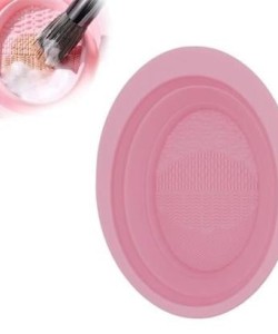 BUFFER® Katlanabilir Silikon Makyaj Fırça Temizleme Matı Makyaj Aleti Yıkama Pedi Kurutma Standı