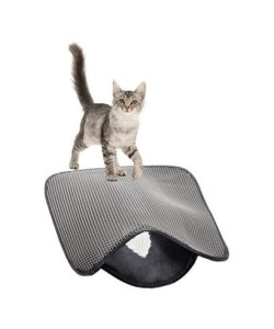 BUFFER® Kedi Tuvalet Önü Kum Toplayıcı Temizleyici Elekli Gri Paspas