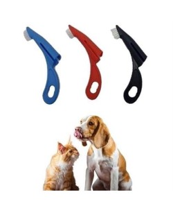 BUFFER®  Kedi ve Köpek Parmak Geçmeli Diş Bakım Fırçası Evcil Hayvan Diş Tartar Plak Temizleme