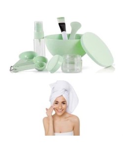 BUFFER® Kendin Yap Yüz Maskesi Karıştırma Aleti Seti, 9 Parça DIY Yüz Maskesi Hazırlama Kabı Seti