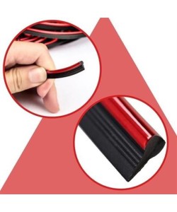 BUFFER® Kırmızı Araba Oto Trim Dekorasyon Şeridi Kauçuk Elastik Kolay Kurulum 5 metre Şerit Bant