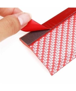 BUFFER® Kırmızı Renkli 2,5 Metre Araba Oto Ön Tampon Koruyucu Kauçuk Pratik Tampon Şerit Bant Döşeme